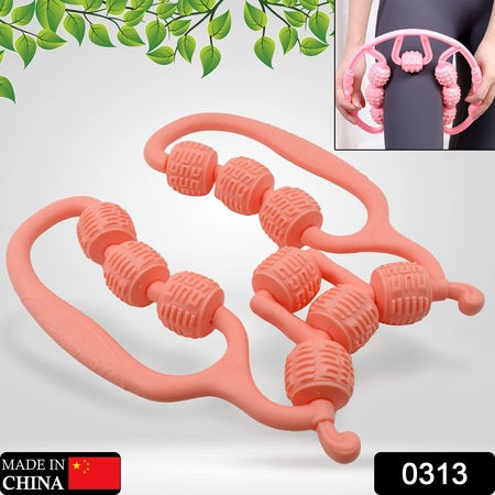 Muscle Massage Roller 10 Wheels Relieve Soreness Leg Muscle Roller Fitness Roller Muscle Relaxer Massage Roller Ring Clip All Round Massaging Uniform Force Elastic Pp Drop Shaped For Home Use (1 Pc) - LootFaat