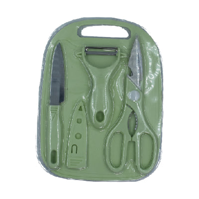 5508 Plastic Chopping Board With Knife Set And Scissor And Wine Stainless Steel And Plastic Kitchen Item Multipurpose Cutting Vegetables - second image