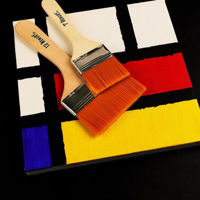 Flat Paint Brush Set - 12 Synthetic Brushes for Acrylic, Watercolor & Oil - second image