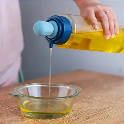 2 In 1 Transparent Oilar Dispenser With Silicone Oil Dropper Nozzle (1 Pc  With Brush  1 Ltr.) - second image