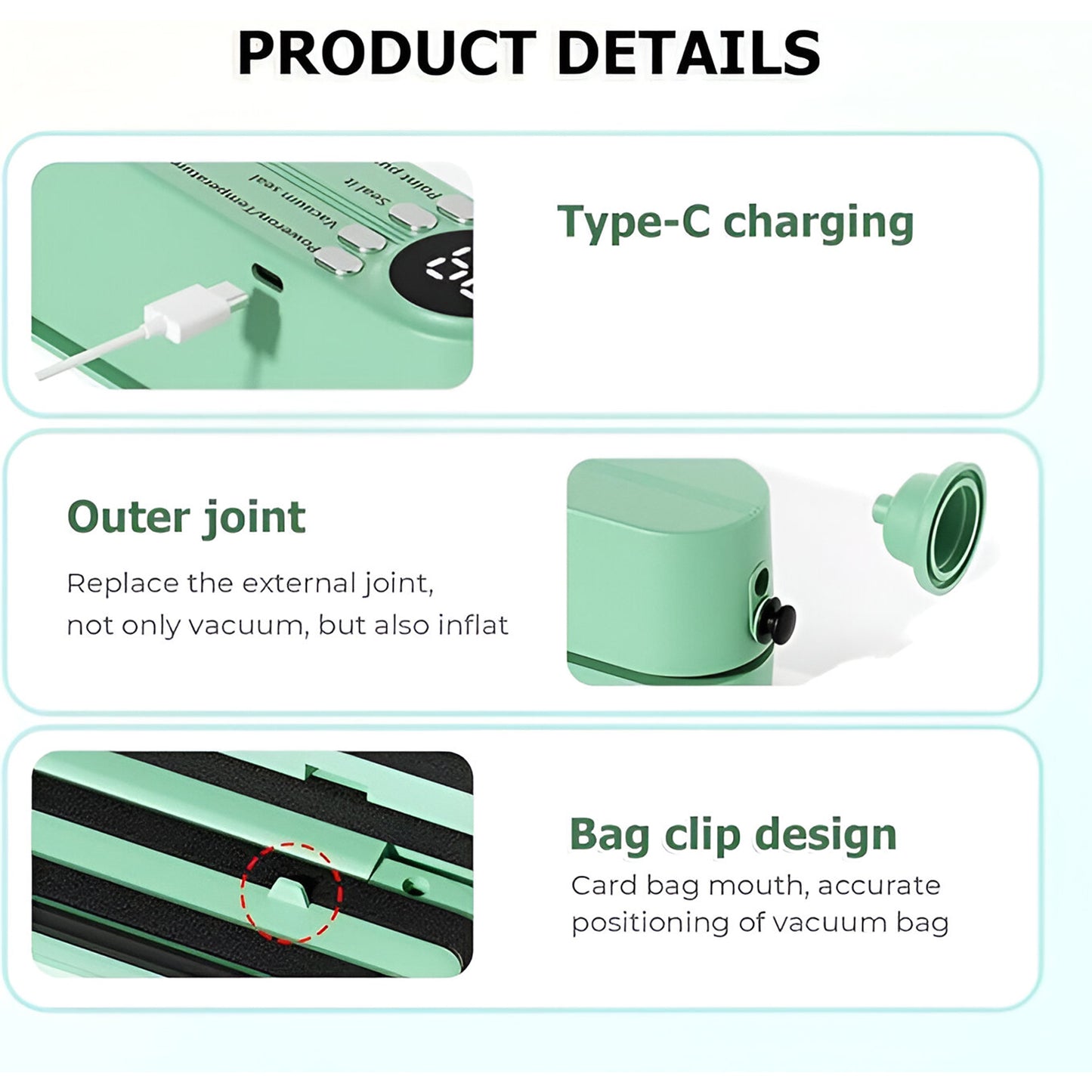 Rechargeable Electric Vacuum Sealer Machine