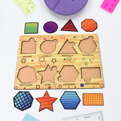 Wooden Triangle Puzzle Board - Educational Toy for Toddlers
