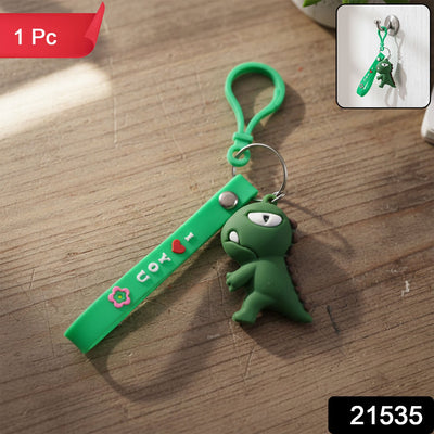 Cute Dinosaur Cartoon Silicone Keychain (1 Pc) - second image