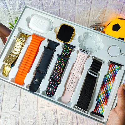 10-in-1 Smartwatch Set: Bluetooth Calling, Earphones, 7 Straps & Screen Guard - second image