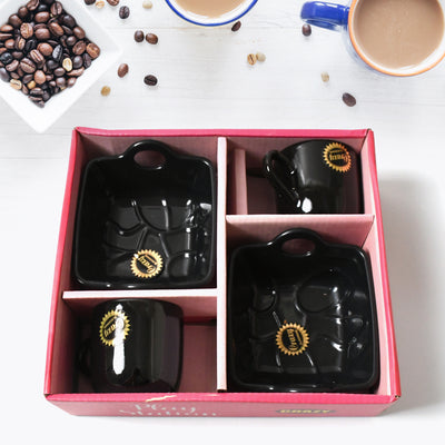 Play Station Ceramic Tea  Cups  Mug Set With Handle Serving Bowl Milk Cup Coffee Cup Tea Cup Breakfast Cup Drinking Mug Or Outdoor For Household Gift For Birthday Wedding Party (4 Pcs Set) - second image