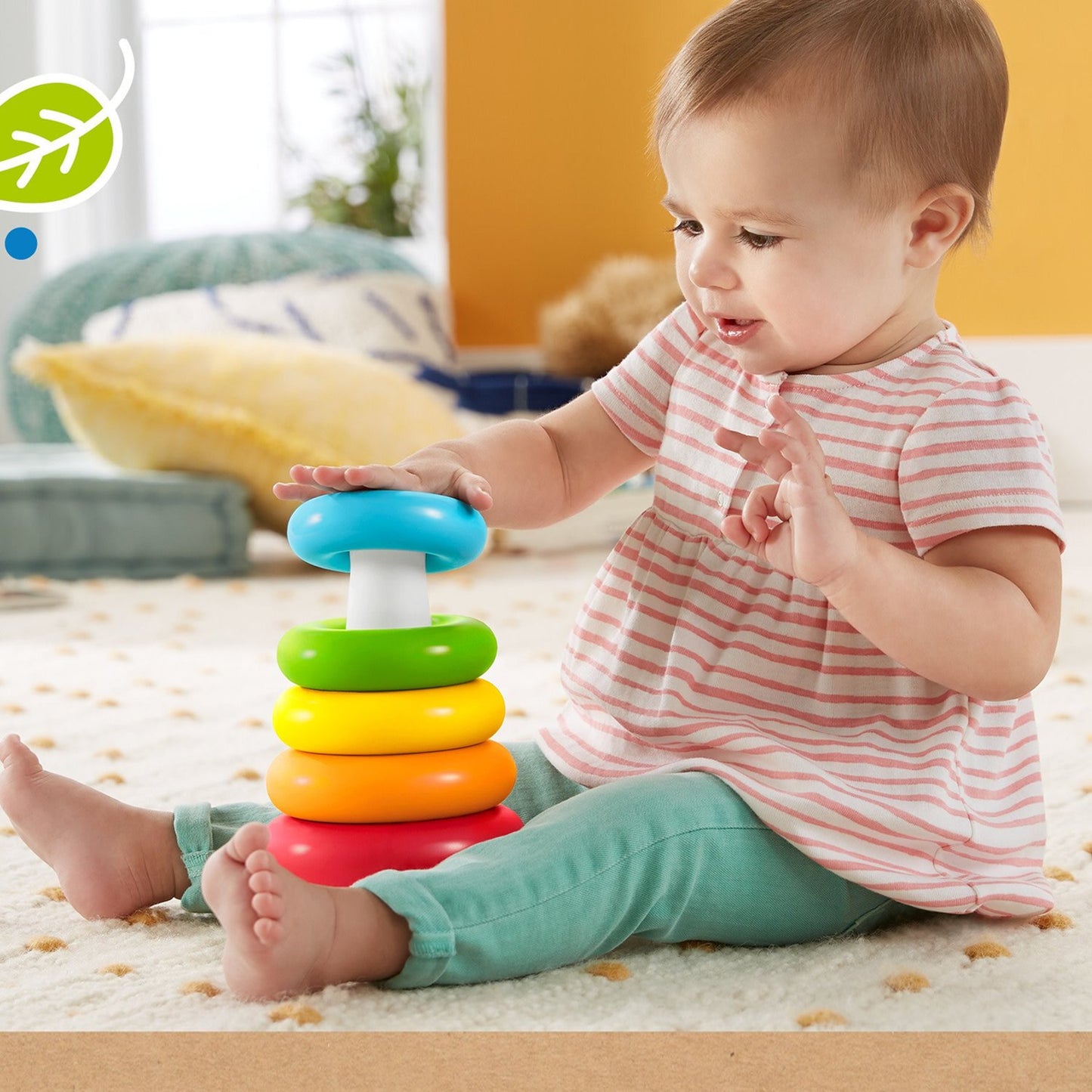 Plastic Baby Kids Teddy Stacking Ring Jumbo Stack Up Educational Toy 7pc - LootFaat