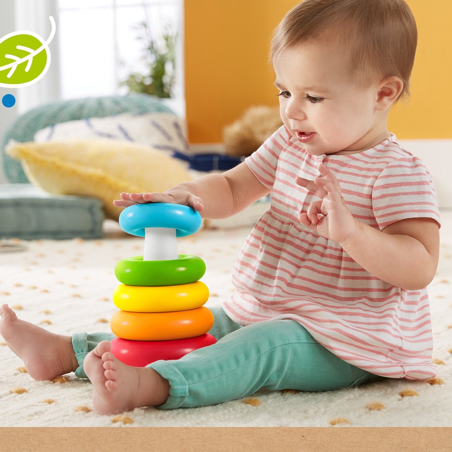 Plastic Baby Kids Teddy Stacking Ring Jumbo Stack Up Educational Toy 7pc - LootFaat