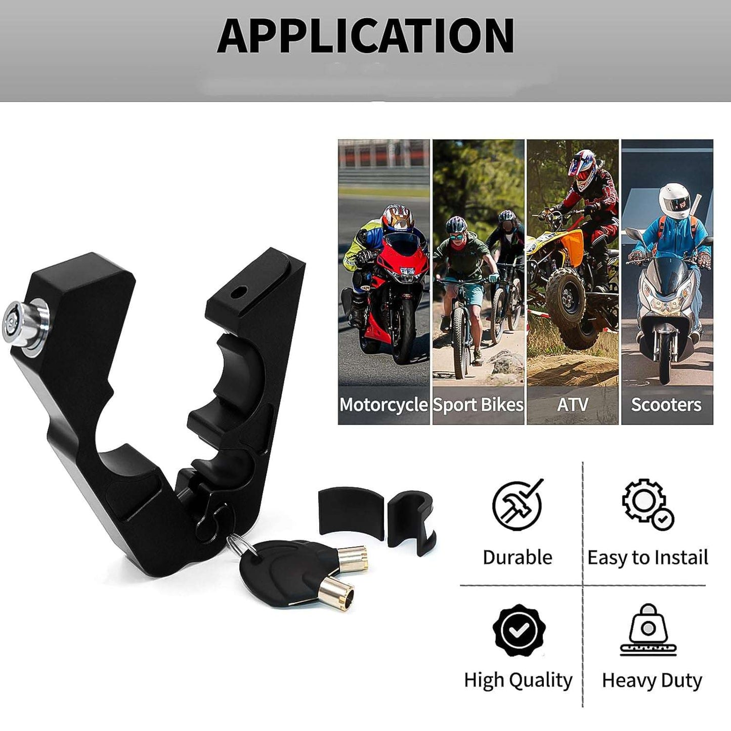 Motorcycle Grip Lock Universal Motorcycle Handlebar Throttle Grip Security Lock - LootFaat