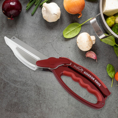 2-in-1 Kitchen Knife & Scissor with Chopping Board