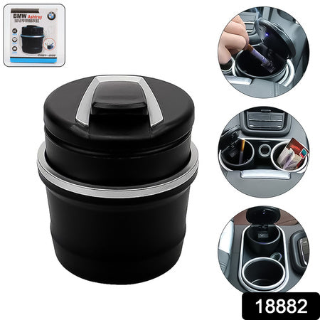 Portable Car Ashtray With Lid And Blue Led Light (1 Pc  With Color Box) - LootFaat