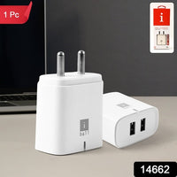 Iball Dual Usb Wall Charger 5v3.1a  High-speed Dual Port Fast Charging Adapte (1 Pc)