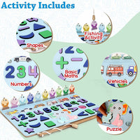 Wooden Number Puzzle Match Board And Magnetic Rod - LootFaat