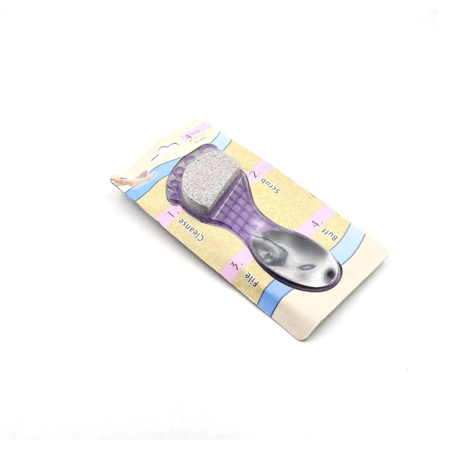 4 In 1 Pedicure Tool For Rough  Dry Feet Dual-sided With Pumice Stone Soft Brush Steel Scrubber  Emery File Softens Hard Foot Corns  Calluses Cleanses  Smoothens Dull Feet - LootFaat