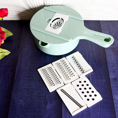 Vegetable Choppers With Drain Basket  6 In 1 Vegetable Slicer Blades (1 Set) - second image