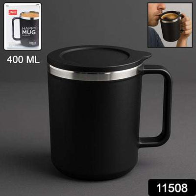 Apex 400ml Insulated Coffee Mug with Lid - Black