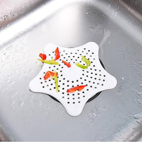 White Silicone Star Shaped Sink Filter Bathroom Hair Catcher Drain Strainers For Basin