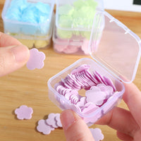 Mini Portable Travel Soap Paper Sheets Flower Shape (100 Pcs Set Approx  Mix Color) - LootFaat