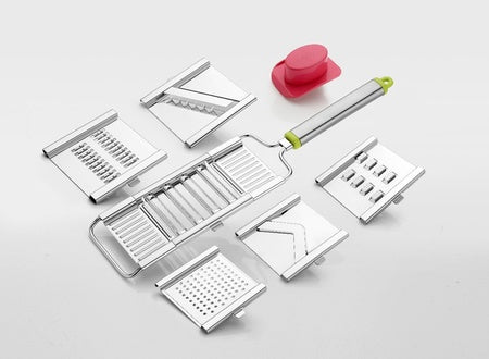 6 In 1 Stainless Steel Kitchen Chips Chopper Cutter Slicer And Grater With Handle - LootFaat