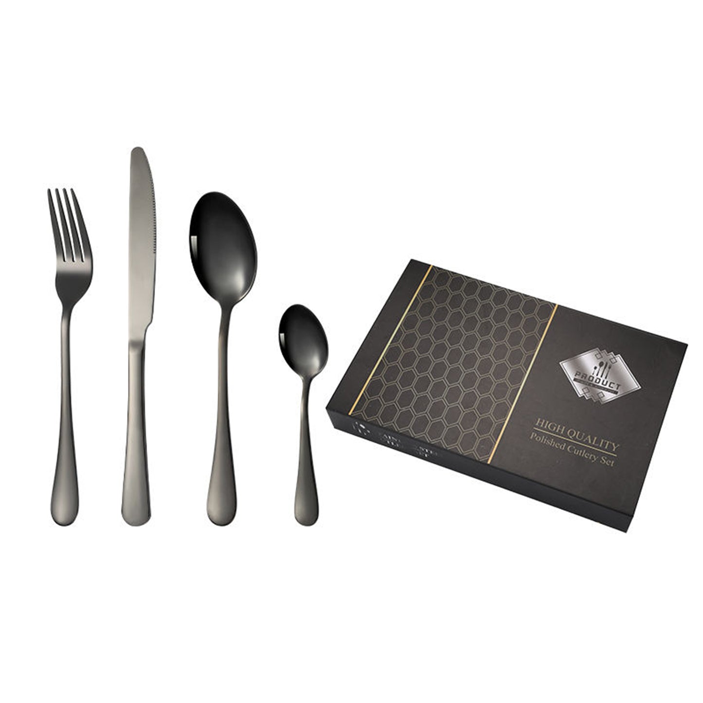Premium Stainless Steel Polished Cutlery Set (24 Pc)