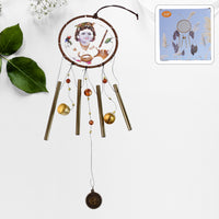 Krishna Medallion Dream Catcher Wind Chime Pendant Wall Hanging - Spiritual Home Decor - LootFaat