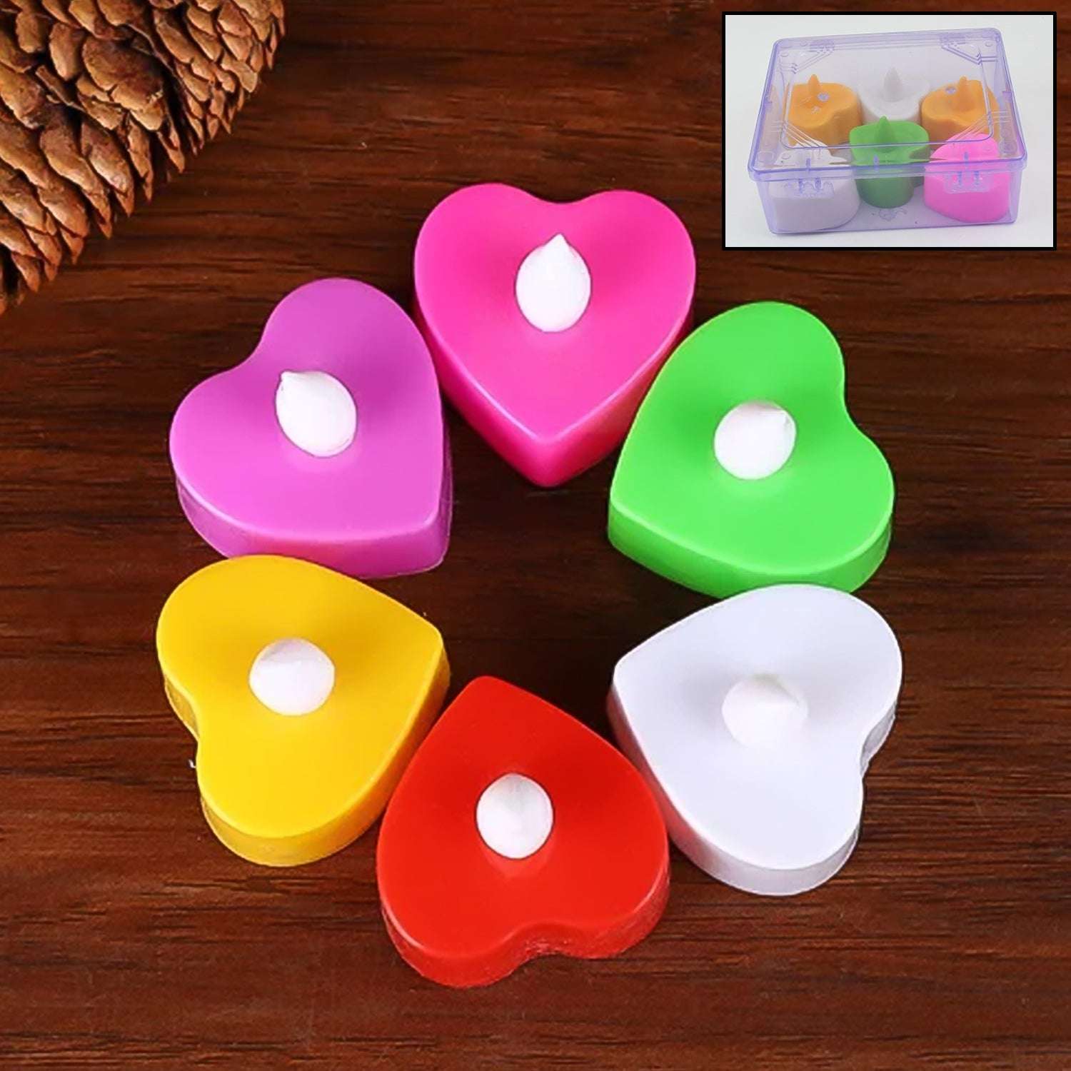 Led Tealights Smokeless Plastic Decorative Candles (Pack Of 6  Multicolor) - LootFaat