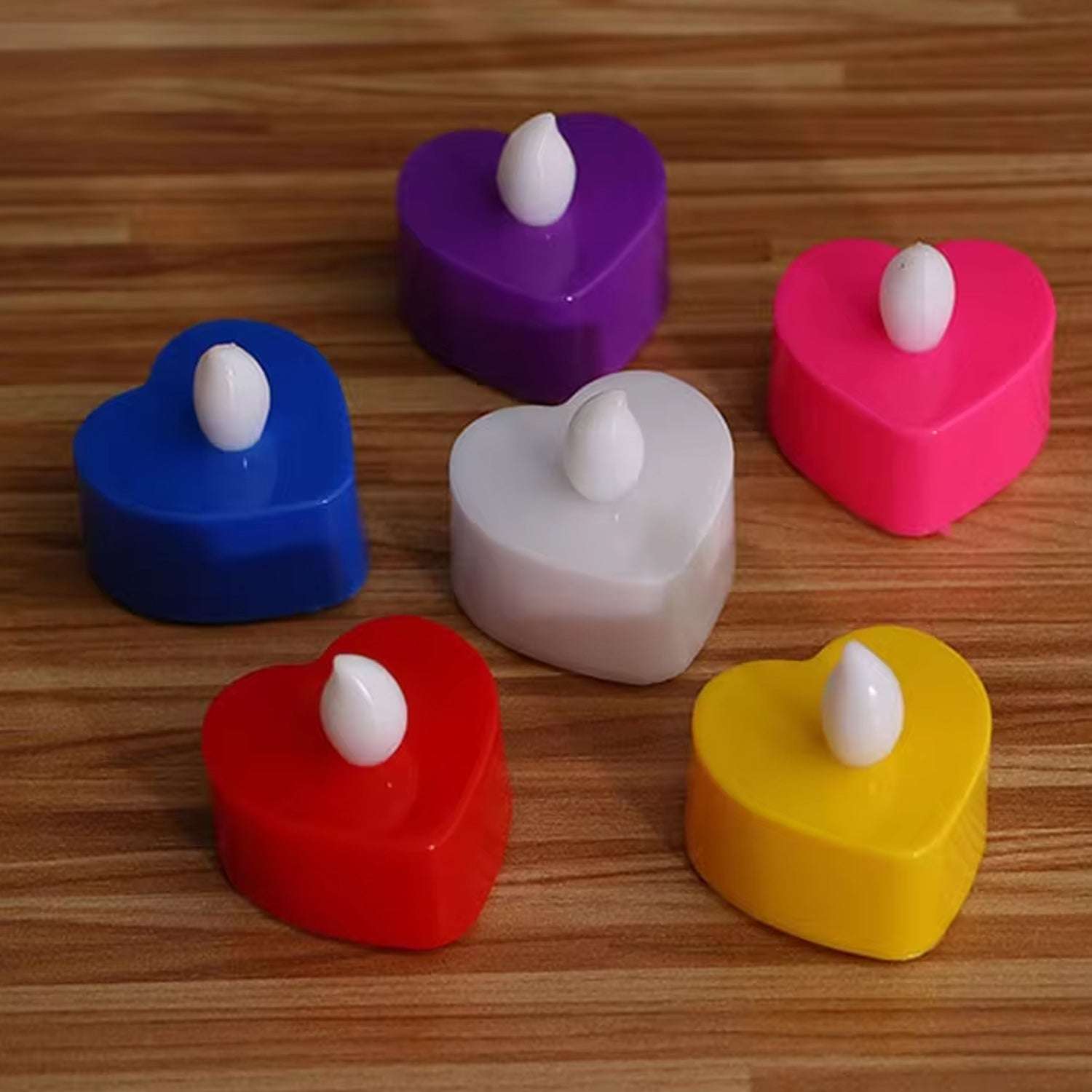 Led Tealights Smokeless Plastic Decorative Candles (Pack Of 6  Multicolor) - LootFaat