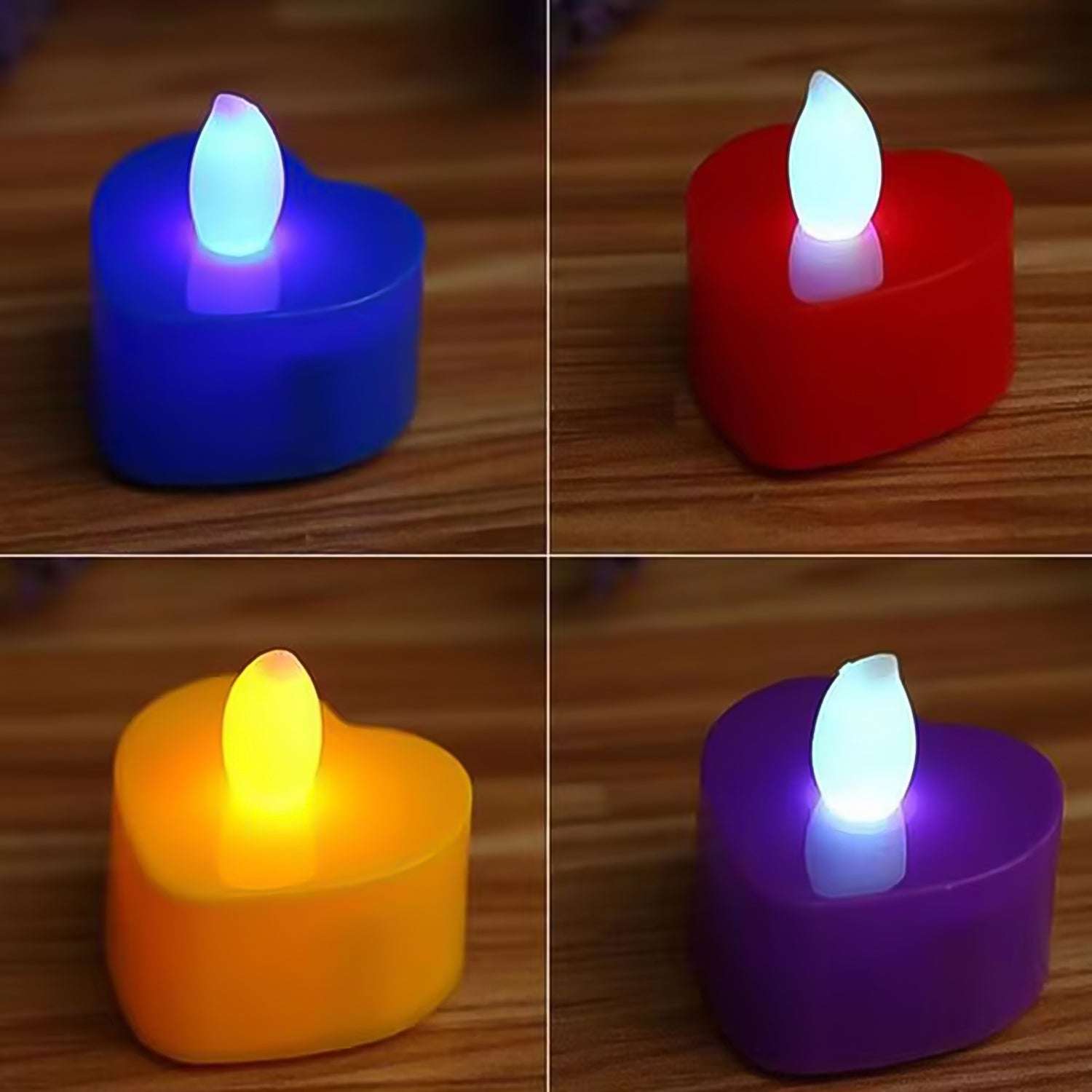 Led Tealights Smokeless Plastic Decorative Candles (Pack Of 6  Multicolor) - LootFaat