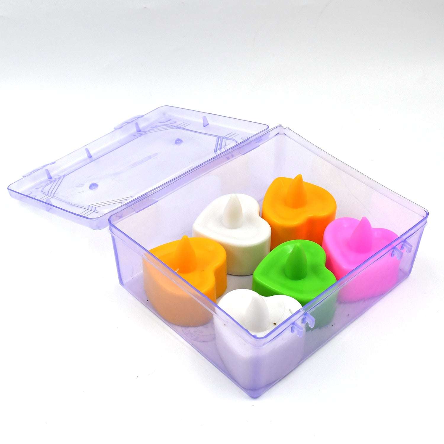 Led Tealights Smokeless Plastic Decorative Candles (Pack Of 6  Multicolor) - LootFaat