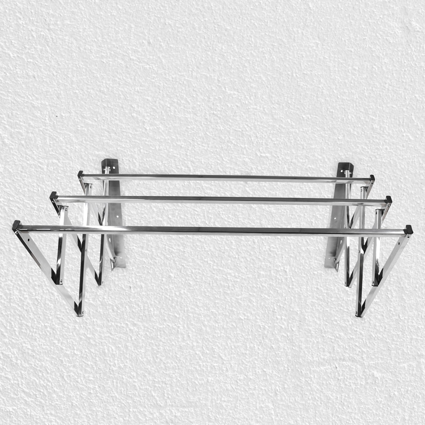 Wall-Mounted Folding Clothes Drying Rack - Stainless Steel