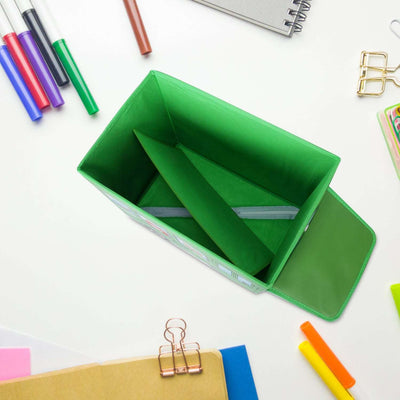 Foldable Bus Shape Toy Box Storage With Lid For Storage Of Toys Basket Useful As Toy Organizer Mountable Racks Surface Multipurpose Basket For Kids Wardrobe Cabinet Wood With Cloth Cover For Home Decor Books Game Baby Cloth (Mix Color  Design) - second image