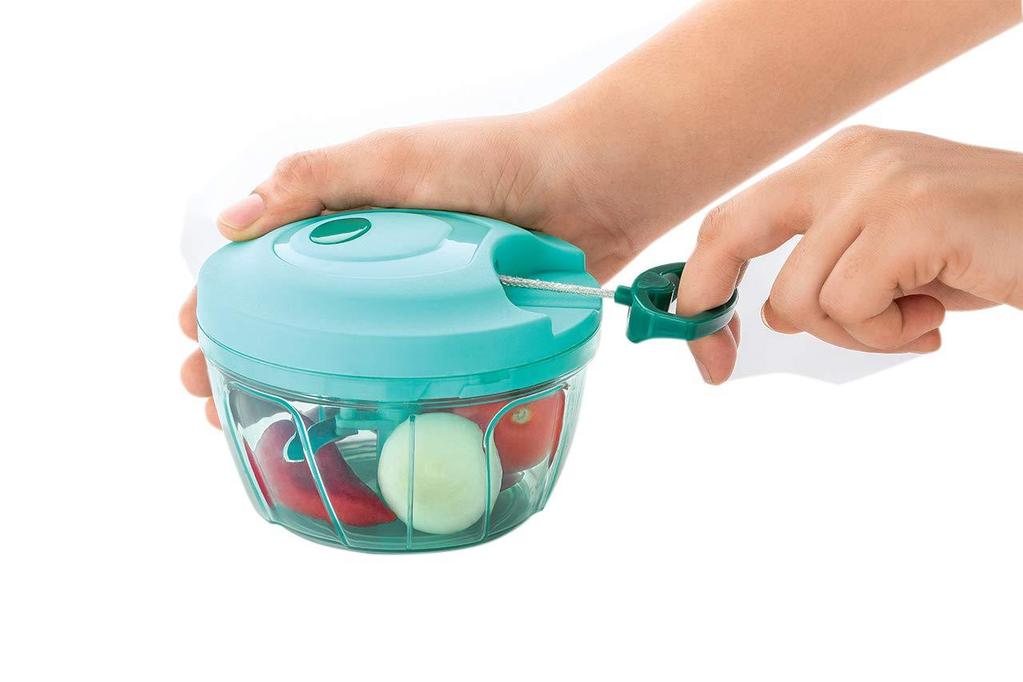 Manual Stainless Steel Blades Compact Hand Held Vegetable Chopperslicer (Brown Package Box) - LootFaat
