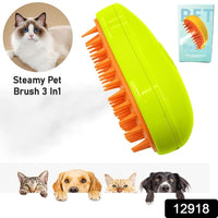 3 In1 Cat Steamy Brush Self Cleaning Steam Cat Brush Cat Steamer Brush For Massage Cat Grooming Brush Pet Hair Removal Comb For Cat And Dog For Removing Tangled And Loose Hair - LootFaat