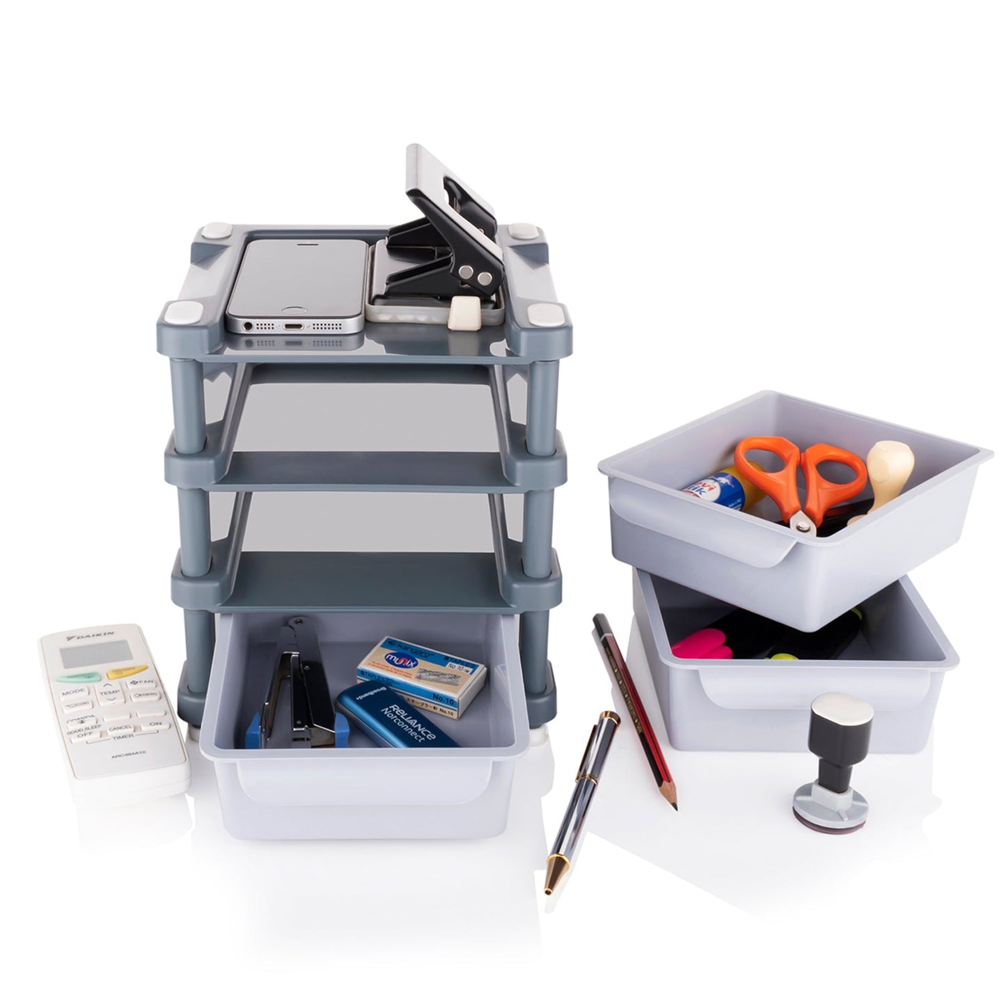 Mini 3 Layer Drawer Used For Storing Makeup Equipments And Kits Used By Womens And Ladies. - LootFaat