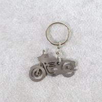 Motorcycle Silhouette Metal Keychain - (1 Pc)