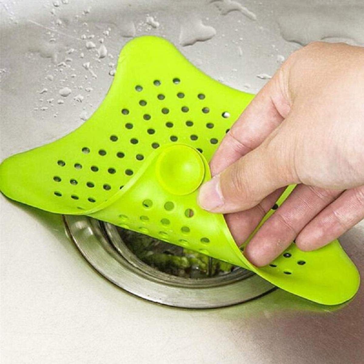 Silicone Star Shaped Sink Filter Bathroom Hair Catcher Drain Strainers For Basin - LootFaat