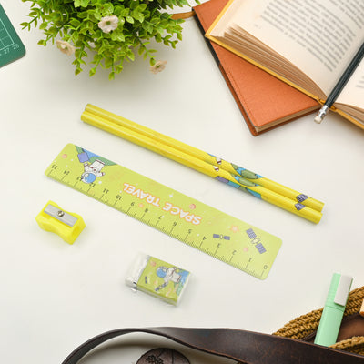 Kids Stationery Set - 5-Piece Wooden Pencil Set for School & Gifts