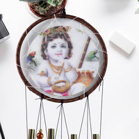 Krishna Medallion Dream Catcher Wind Chime Pendant Wall Hanging - Spiritual Home Decor - LootFaat
