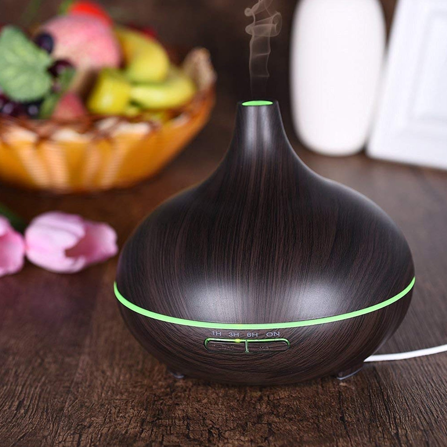 Aromatherapy Humidifier With 7 Colourful Led Light Change (500 Ml Capacity  With Remote) - LootFaat