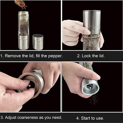 2-in-1 Stainless Steel Salt & Pepper Grinder - second image