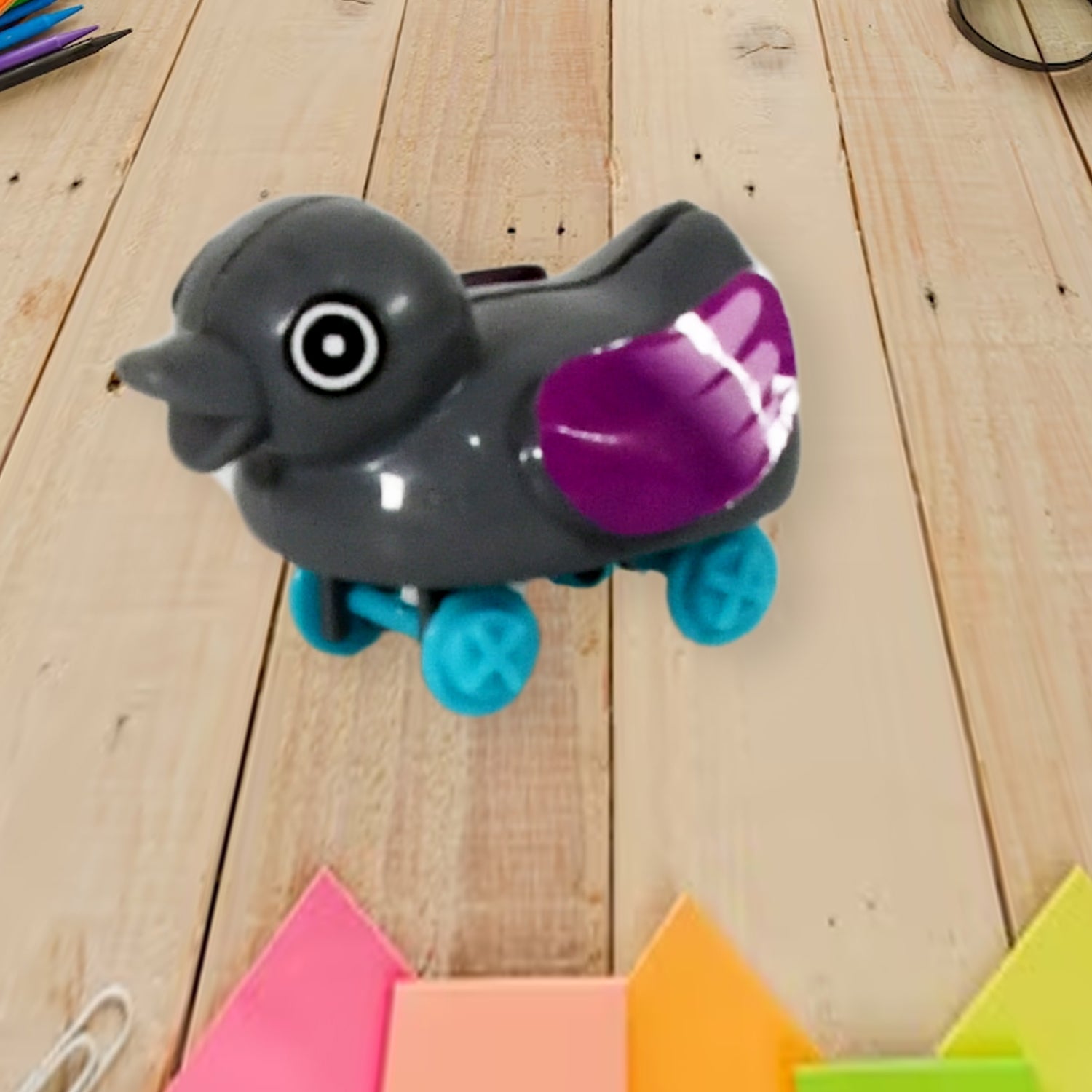 Small Push Back Duck Toy Ejectable Spring Tail Duck Small Diy Duck Toy - LootFaat