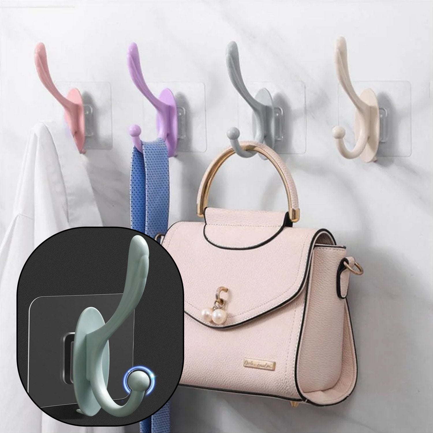 Self Adhesive Plastic Wall Hook For Home - LootFaat