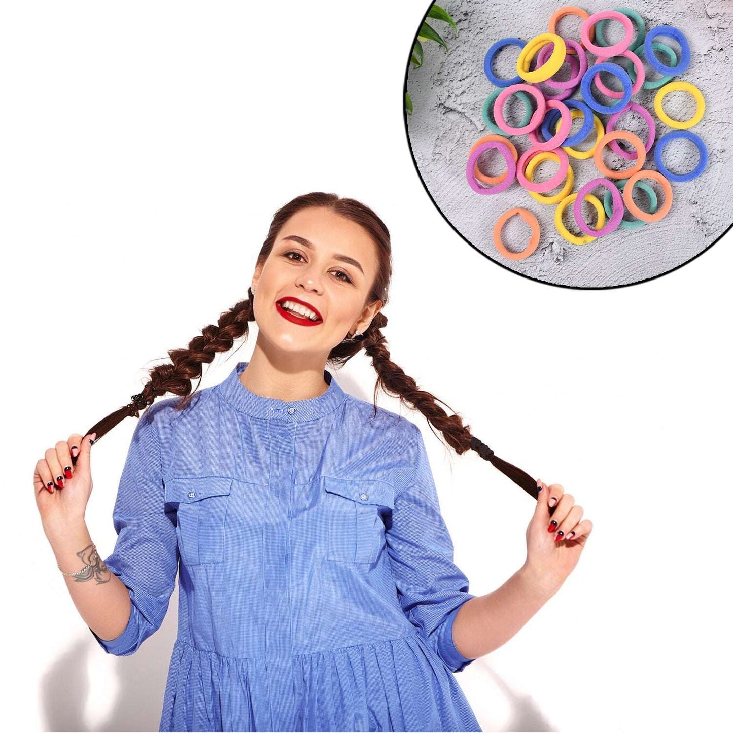 Mini Hair Ties Mini Hairlines Mini Hairbands (30 Pcs Set) - LootFaat