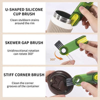 3in1 Multifunctional Cleaning Brush Bottle Cleaning Brush Cup Cleaner Brush For Bottle Cup Cover Lid Home Kitchen Cleaning Tool (1 Pc) - LootFaat