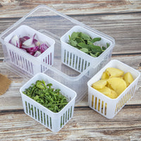 Fridge Storage Container with Drain | Vegetable & Food Organizer (1 Pc)