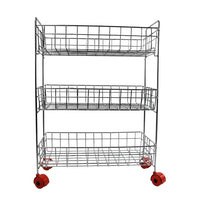 5360 Stainless Steel Fruit  Vegetable Stand Kitchen Trolley 3 Tier Kitchen Trolley  Fruit Basket  Vegetable Stand For Storage  Onion Potato Rack For Kitchen  Vegetable Rack For Kitchen