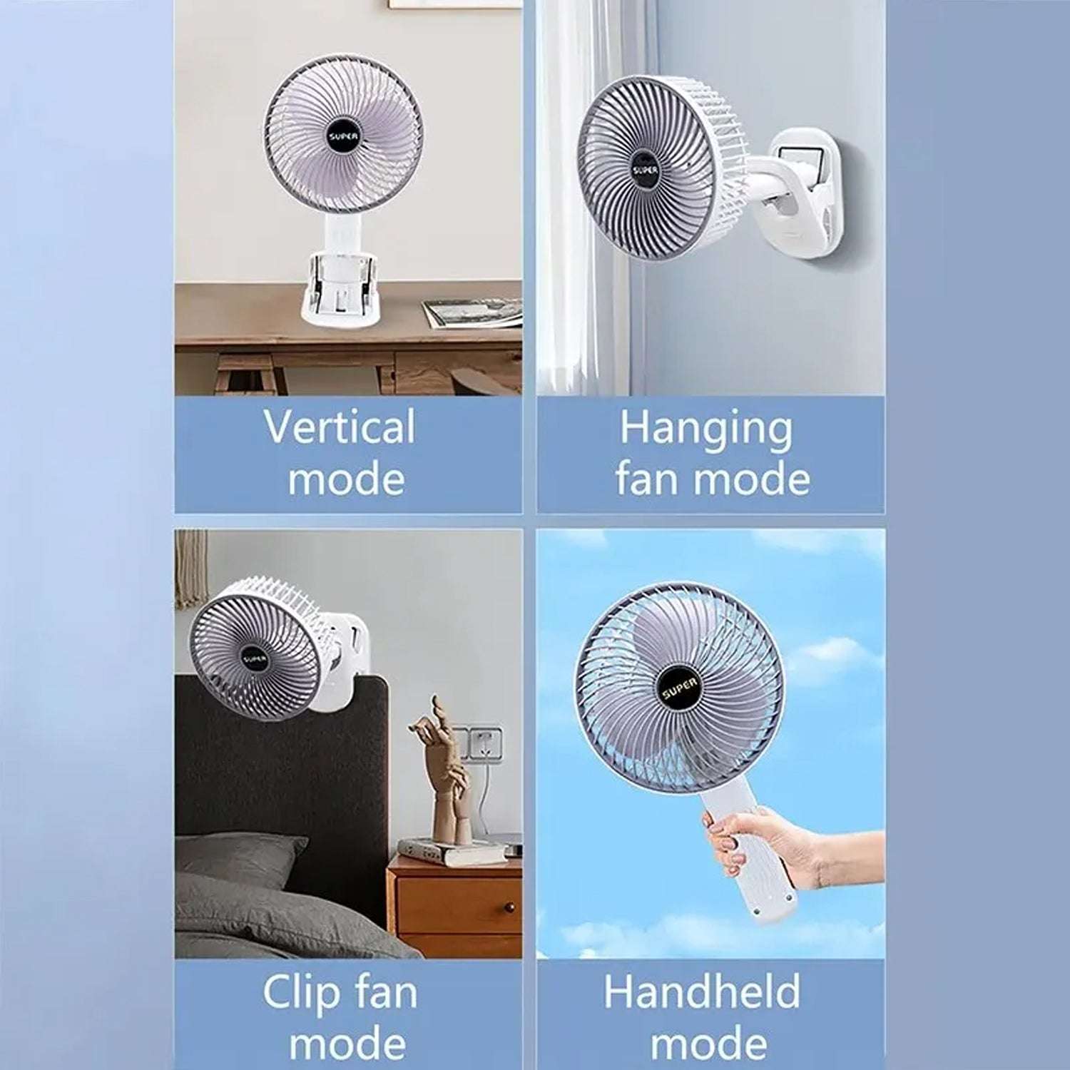 Multifunctional Usb Desk Fan Clipped Fan (1 Pc  With Brown Box) - LootFaat