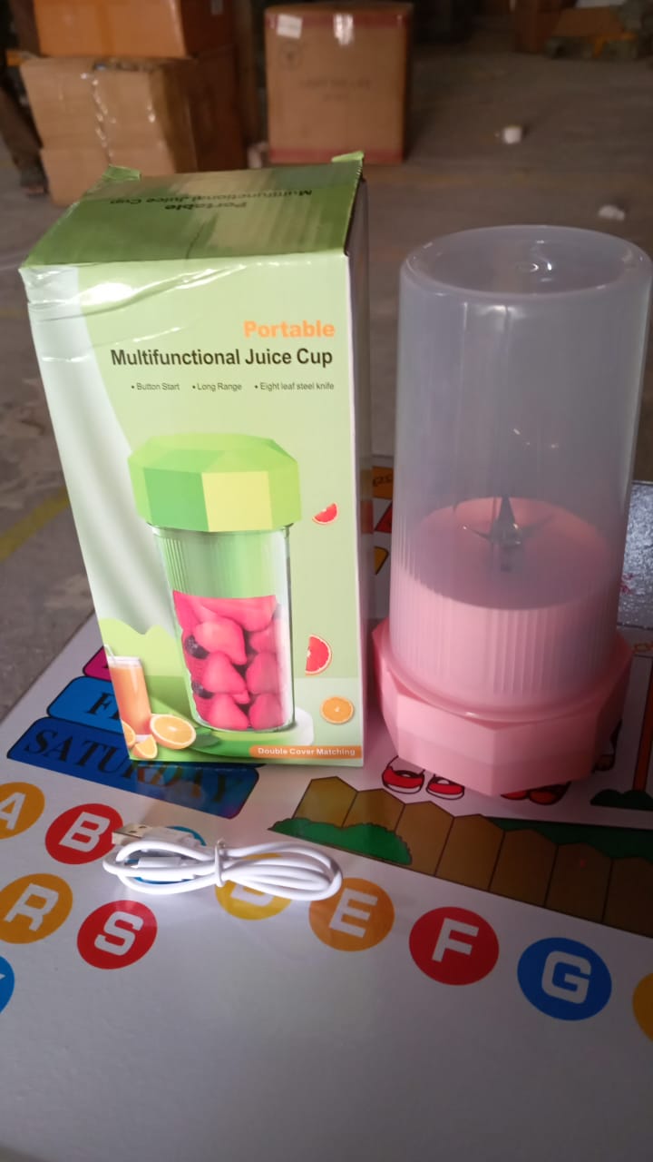 Portable Multifunctional Electric Juicer Cup Usb Juice Maker 6 Blade (350 Ml) - LootFaat