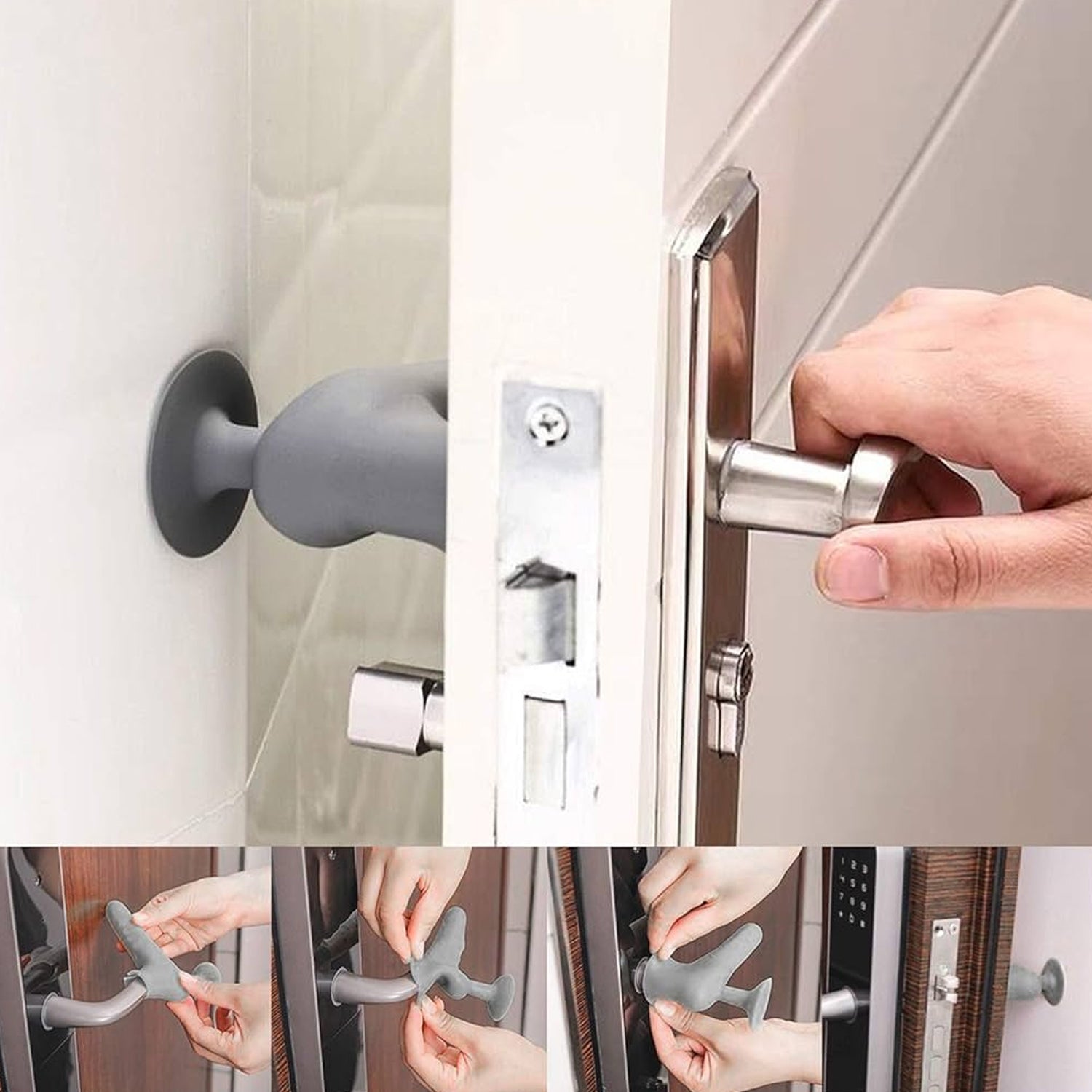 Silicone Door Handle Cover With Suction Cup (1 Pc) - LootFaat