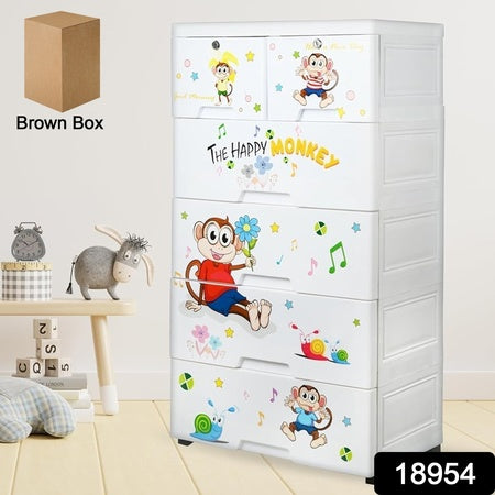 Kids Plastic Chest Of 6 Drawers Multi-purpose Storage Organizerwardrobe For Kids