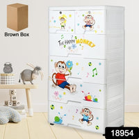 Kids Plastic Chest Of 6 Drawers Multi-purpose Storage Organizerwardrobe For Kids